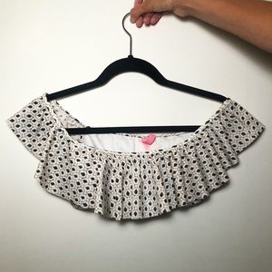 Patterned off the shoulder VS swimsuit top